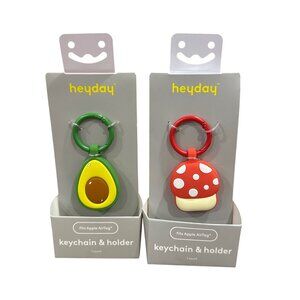 Heyday Avocado & Mushroom Keychain & Holder For Apple AirTag